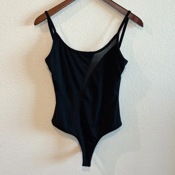 Buffbunny Collection Black Barre Bodysuit With Mesh Detail M - Picture 2 of 9